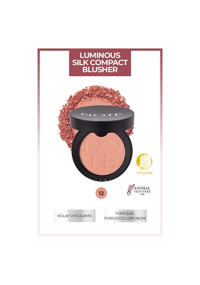 Note Cosmetique Luminous Silk Compact Blusher Toz Allık - 12 Rosy Glow