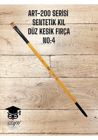 Art-200 Serisi Sentetik Düz Kesik Kıl Fırça No:4