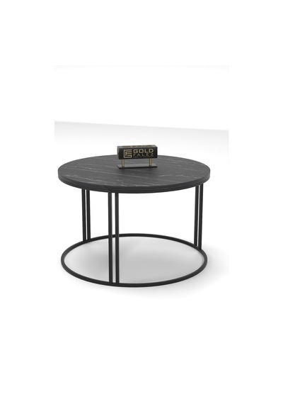 Siyah Orta Sehpa 70 Cm Siyah - Mermer