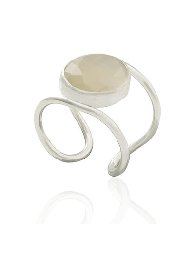 Kadir Jewellery 925 Ayar Gümüş Kaplama Zirkon Taşlı Kadın Minimal Yüzük Beyaz