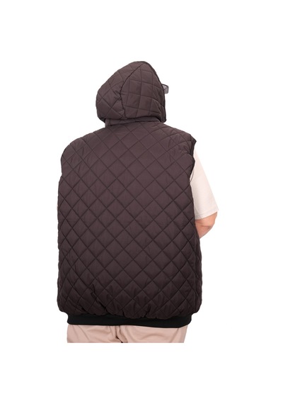 Mode Xl Büyük Beden Erkek Kapitone Yelek U25722 Sıyah Siyah