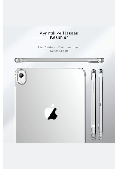 Apple Uyumlu iPad  11. Nesil 2025 A16 Çip Fuchsia Şeffaf Koruyucu Silikon Kapak Kılıf
