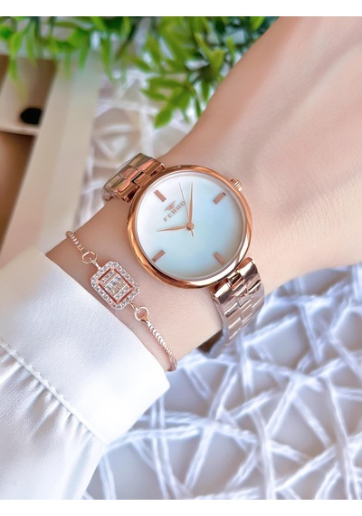 Ferro Rose/gold Renk Kararmaz Renk Atmaz 3 Atm Özel Tasarım Kadın Kol Saati Efl21100c