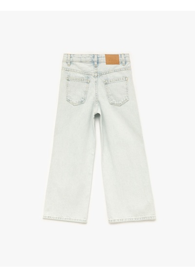 Koton Pamuklu Normal Bel Zımba Detaylı Geniş Paça Denim Pantolon - Wide Leg Jeans Lıght Indıgo 5skg40142ad Açık Mavi Koton Pamuklu Normal Bel Zımba Detaylı Geniş Paça Denim Pantolon - Wide Leg Jeans Lıght Indıgo 5skg40142ad Açık Mavi