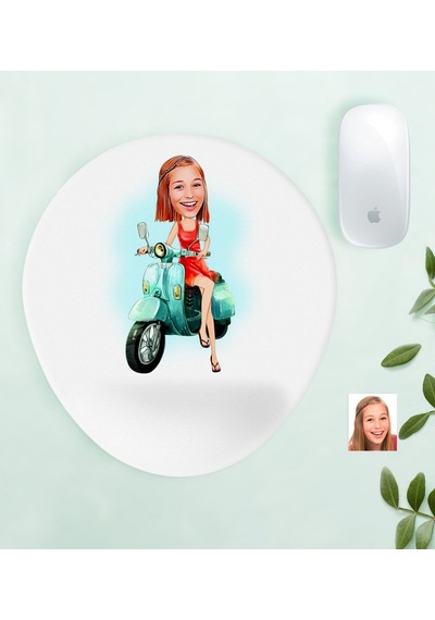 Kişiye Özel Bayan Karikatürlü Bilek Destekli Mouse Pad-23