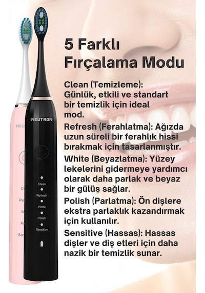 Şarjlı Sonik Diş Fırçası, Şarjlı Siyah Diş Fırçası