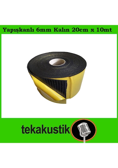 Oto Ses Isı Yalıtım Flexi Kauçuk Sünger Yapışkanlı 6Mm 20Cmx10Mt