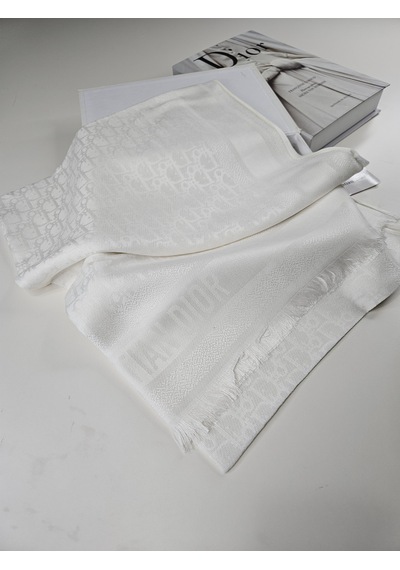 Cd Desen Kaşmir İpek Şal Silk Scarfs Hijab İthal Ürün Beyaz
