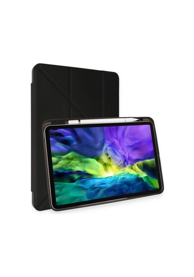 Apple iPad Uyumlu Air 4 10.9 Kılıf Kalemlikli Mars Tablet Kılıfı - Siyah