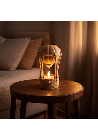 Fibrika Store Skylight: Nostaljik Sıcak Hava Balonu Tasarım Gece Lambası Kahverengi