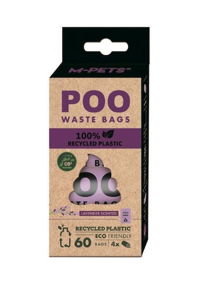 M-pets Poo %100 Recycled Dışkı Poşeti Lavanta Kokulu 4x15 Yaprak