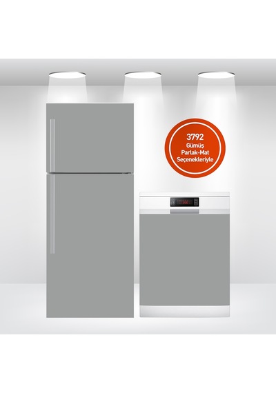 Buzdolabı Ve Bulaşık Makinesi Kapak Sticker Folyo Kaplama Gri
