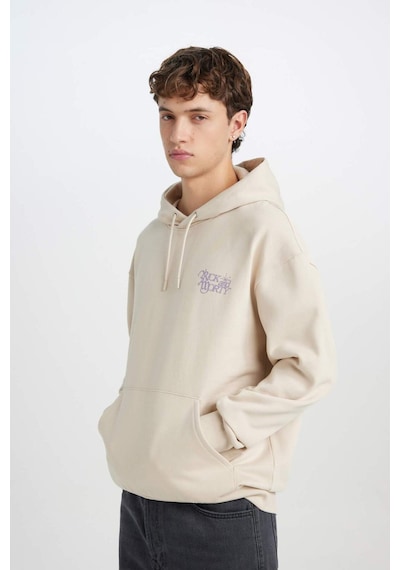 Defacto Rick And Morty Boxy Fit Kapüşonlu Baskılı Sweatshirt D6770ax25spbg702 Bej-bg702