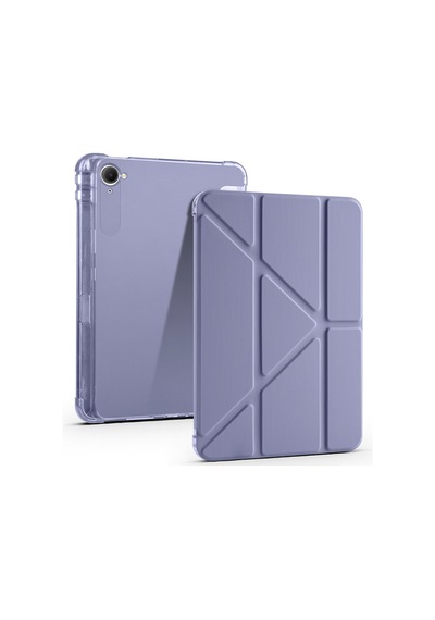 Redmi K Pad 2025 25079rpdcg Uyumlu Kalem Bölmeli Dönebilen Üçgen Standlı Tri Folding Tablet Kılıfı - Mor - T38794