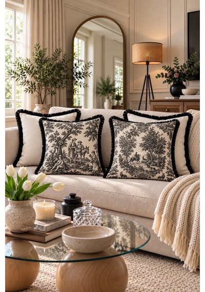 4 Lü Fransız Bahçe Tasarım Çift Taraflı Püsküllü Kırlent Kılıfı Set, Premium Dokulu Siyah Püsküllü Dekoratif Kırlent Kılıfı Aura Series French Country Ekru - 939593363 Ekru 4 Lü Fransız Bahçe Tasarım Çift Taraflı Püsküllü Kırlent Kılıfı Set, Premium Dokulu Siyah Püsküllü Dekoratif Kırlent Kılıfı Aura Series French Country Ekru - 939593363 Ekru