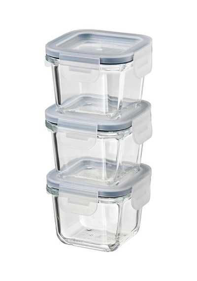 Ikea 3 Adet Cam Saklama Kabı Seti 180 Ml, Kare-vakumlu Mini Kaplar Sku: Smg8690010221711