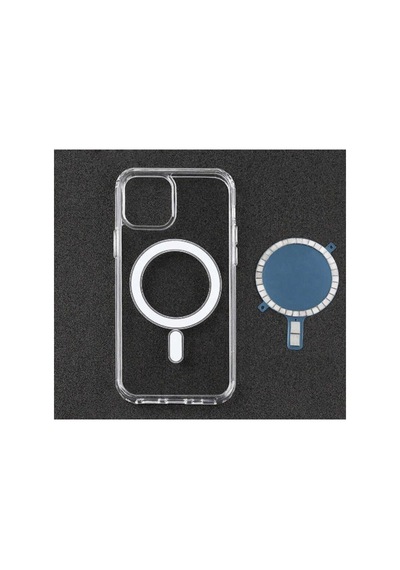 Apple iPhone Uyumlu   11 Magesafe Wireless Kılıf Köşe Korumalı Darbe Emici Şeffaf Sert Silikon R2569:no:11 Şeffaf