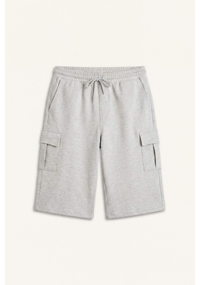 Defacto Relax Fıt Düz Paça Sweatshirt Kumaşı Uzun Şort H2058ax26smgr210 Gri-gr210