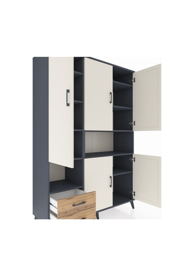 Hyperion Dolap 10 Raflı 2 Çekmeceli 5 Kapaklı 132x44x195 Antrasit-aytaşı/çam Aytası/atlas Çam Hyperion Dolap 10 Raflı 2 Çekmeceli 5 Kapaklı 132x44x195 Antrasit-aytaşı/çam Aytası/atlas Çam