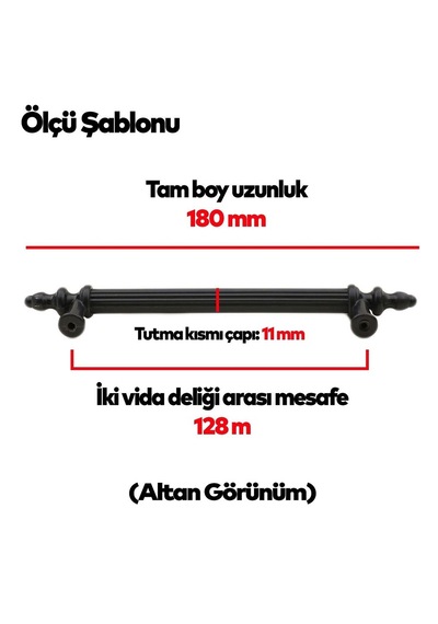 Zirve Kulp Siyah 128 Mm Plastik Siyah Siyah