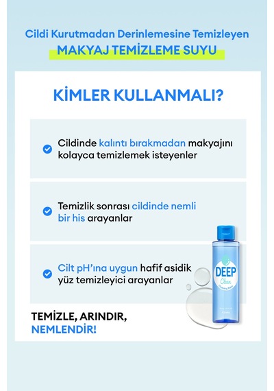 Missha A'PIEU Deep Clean Makyajı Derinlemesine Temizleyen Makyaj Temizleme Suyu 165 ML