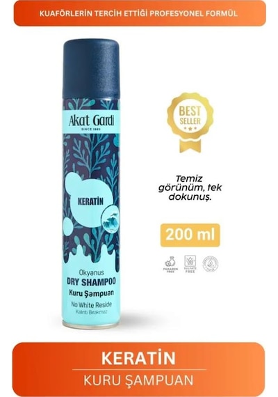 Akat Gardi Kuru Şampuan 200 Ml Keratin İçerikli Okyanus Ferahlığı