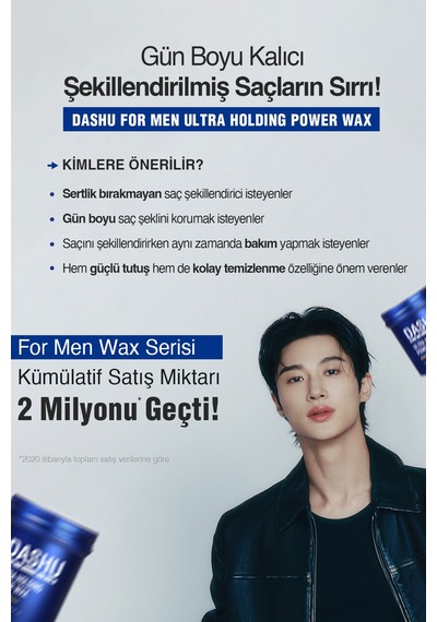 Ultra Güçlü, Kalıntı Ve Beyazlık Bırakmayan, Besleyici Dashu For Men Premium Ultra Holding Power Wax