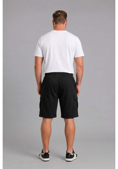 Defacto Relax Fıt Düz Paça Sweatshirt Kumaşı Uzun Şort H2058ax26smbk81 Siyah-bk81