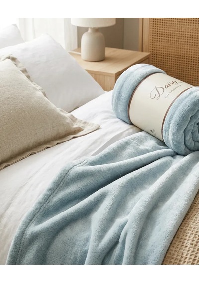 Daisy Super Soft Battaniye Çift Kişilik 200x220 Mavi
