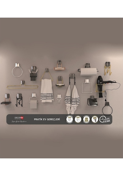 Decorev Dc-5056 Dekoratif Siyah Tuvalet Kağıtlık Kapaksız Modern