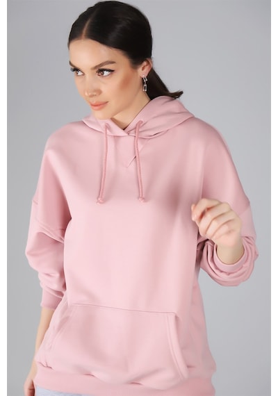 Sweetness Kadın Pudra Kapüşonlu Sweatshirt Pembe