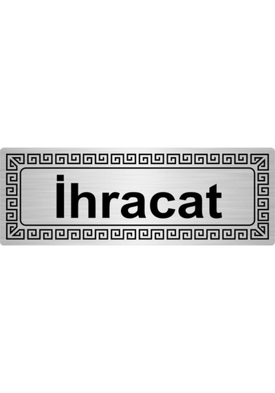 Ihracat 7cmx20cm Metal Yönlendirme Levhası Gümüş Renk Metal