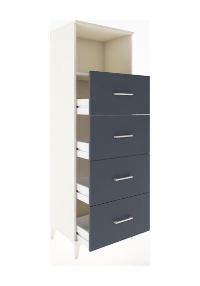 Hyperion Dolap Tek Raflı 4 Çekmeceli 60x44x182 Aytaşı-antrasit Aytaşı