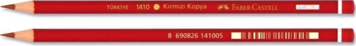 Kırmızı Kopya Kurşun Kalem 6 Adet Kırmızı