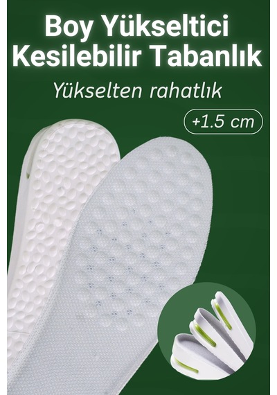 Dopar Boy Uzatma Tabanlık 1,5 Cm Hava Yastıklı Şok Emici Nefes Alabilen İç Taban 35-44