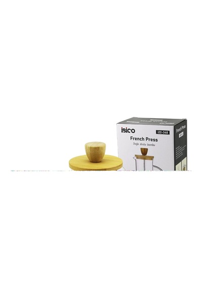 French Press Bambu Kapak 600ml Cam Bitki Süzgeçi 5047 Çok Renkli