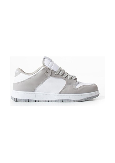 Sandrush Low Top Dayanıklı Rahat Unisex Günlük Sneaker Ayakka... Beyaz - Gri