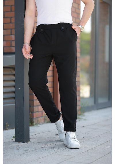 Madmext Siyah Regular Fit Erkek Pantolon E6574