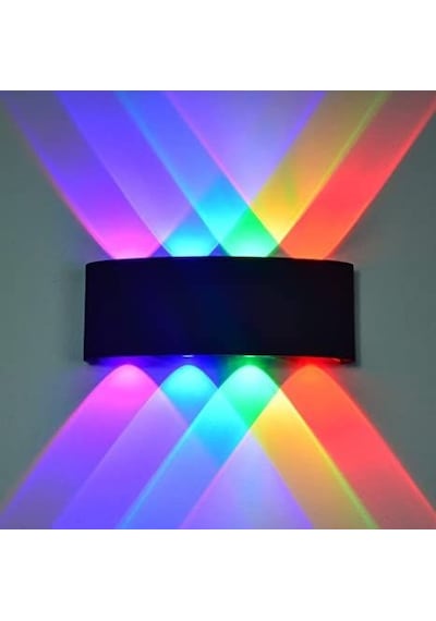 Otel, Cafe, Bar, Disko Aplik, 4 Işık Renkli Dekoratif Led Aplik, 8 Watt Modern Tasarım Led Armatür Çok Renkli