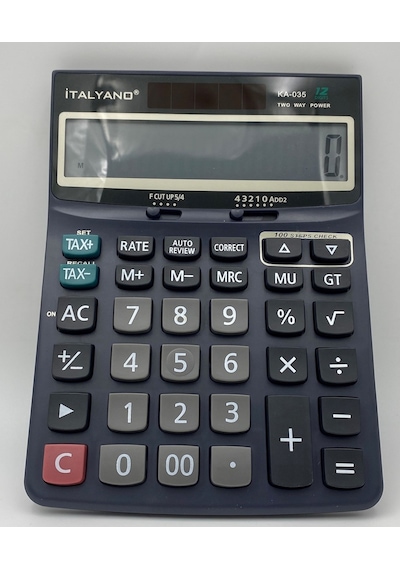 Italyano K-035 12 Hane İşlem Kontrol Masaüstü Hesap Makinesi