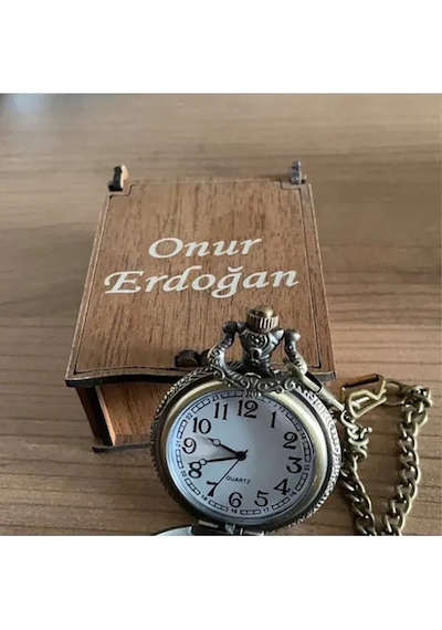 Kişiye Özel Retro Tasarımlı Quartz Tren Kabartmalı Zincirli Köste