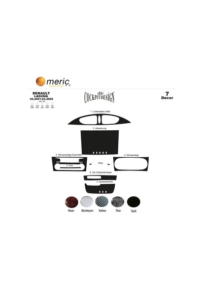 Meriç® Renault Laguna Ön Torpido Kaplama 7 Parça 2001-2005 (530157216)