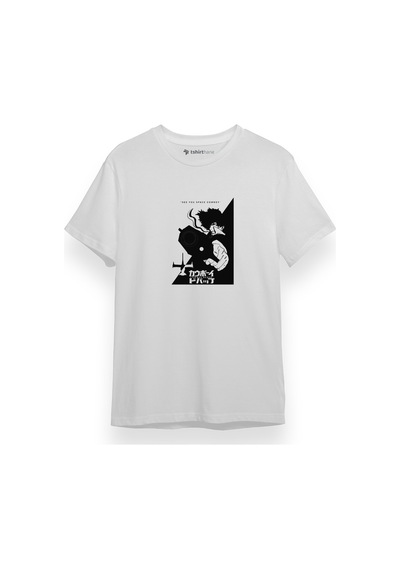 Cowboy Bebop Spike See You Space Cowboy Beyaz Kısa Kol Erkek Tshirt 001