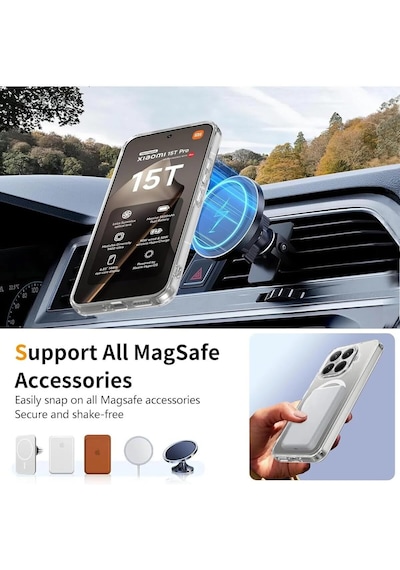 Xiaomi 14t Pro İle Uyumlu Kılıf Kamera Korumalı M-safe Şarj Özellikli Şeffaf Tasarım Z-london Sert Pc Kapak