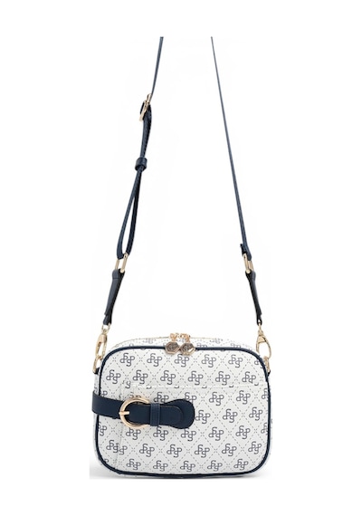 Silver & Polo Silver Polo Beyaz - Lacivert Monogram Kadın Çapraz Çanta Sp1256