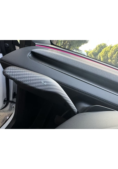 Tesla Model Y Juniper İçin Uyumlu Direksiyon Sinyal Kolu Kapağı Mat Karbon