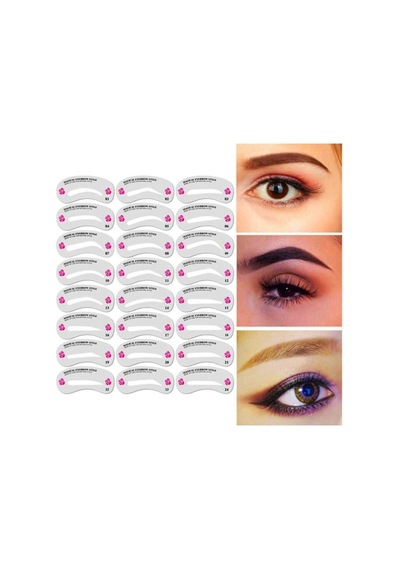 Malinka Kaş Şablonu Şekillendirici 24'lü + Eyeliner Makyaj Seti 10'lu
