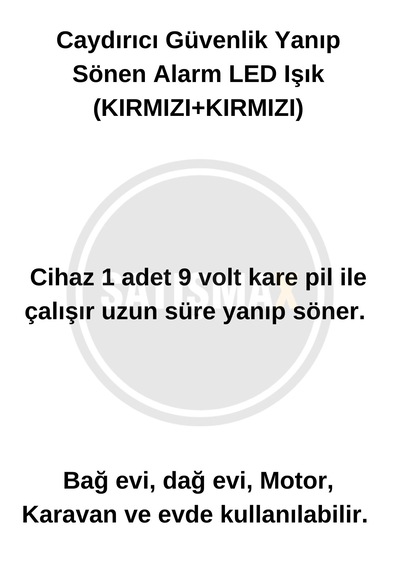 Caydırıcı Ev Ve Araç Güvenlik Yanıp Sönen Alarm Led Işık 9v
