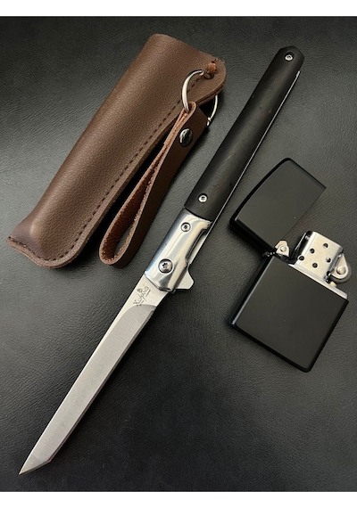 Kamp Outdoor M 390 Siyah Tanto Çelik Çakı Siyah