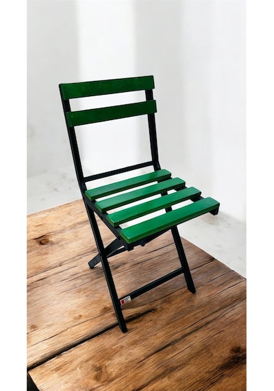 Balkon Bahçe Mutfak Bistro Set Katlanır Masa-sandalye 1 Adet Yeşil